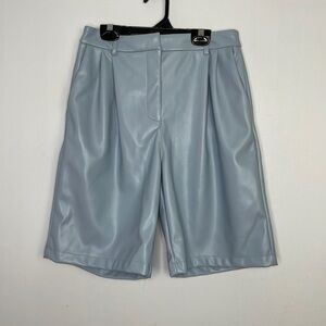 House of Harlow vegan leather baby blue bermuda shorts size medium